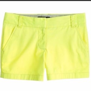 J. Crew Chino Broken In Shorts Lime Green Size 0